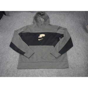 Purdue Boilermakers Nike Dri-FIT Hoodie Men's Gray Black Medium Center‎ Swoosh